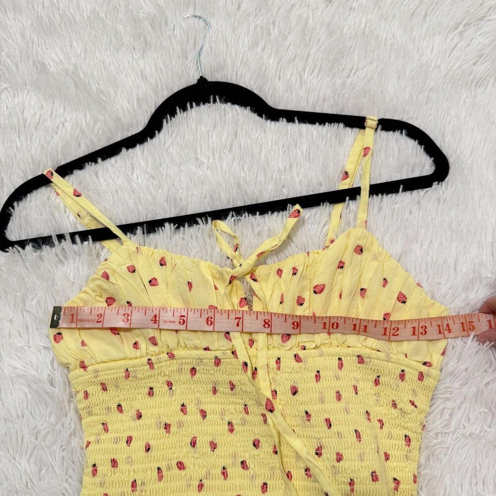 Free People Yellow Midi Dress with Red Floral Pattern - Picture 8 of 8